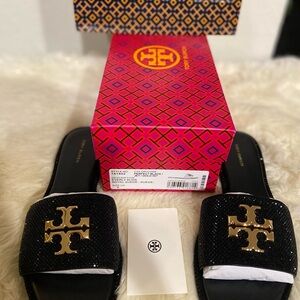 Tory Burch Everly Slide *RARE* sparkling jet black rhinestone’s.